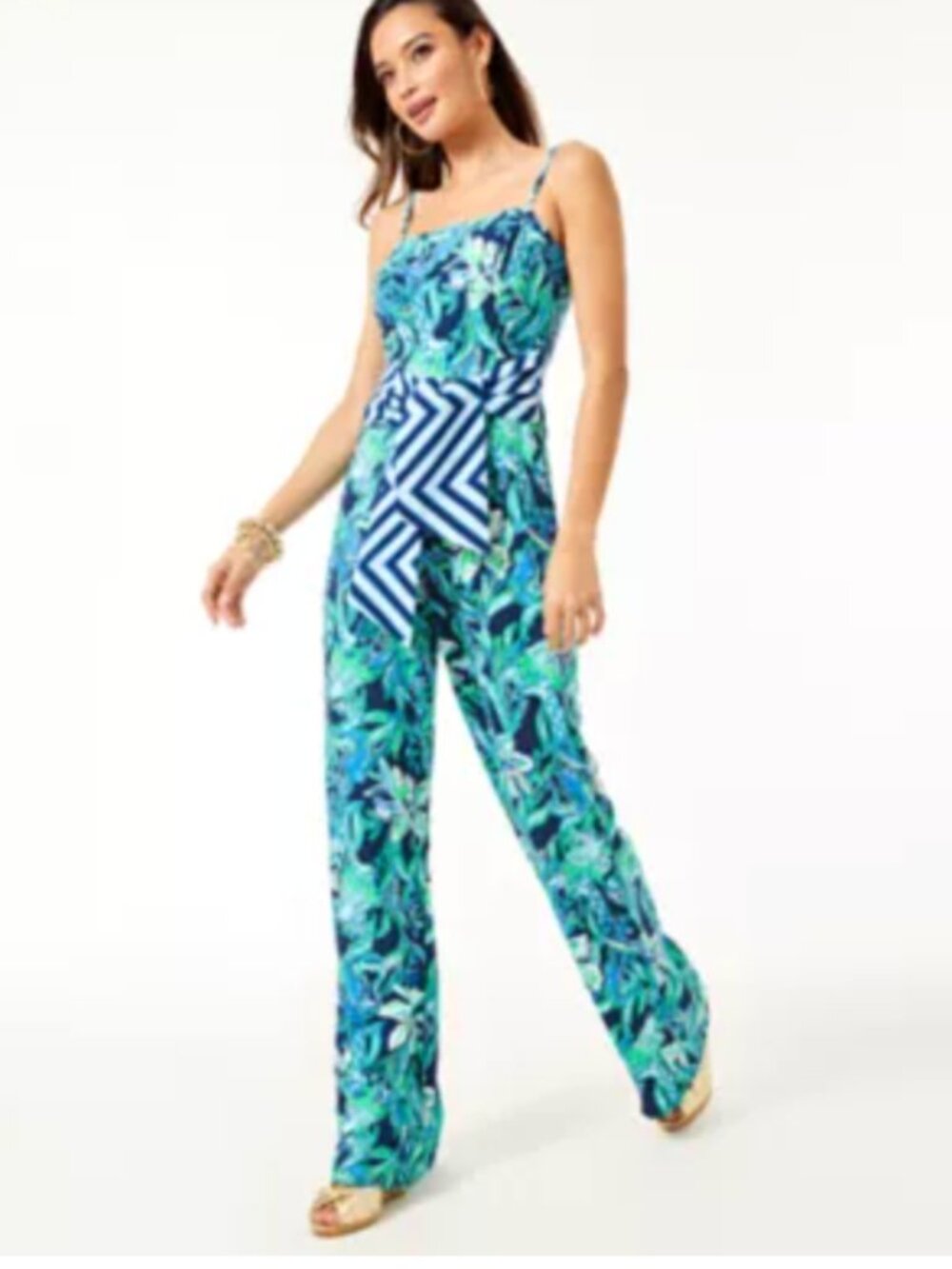 Lilly Pulitzer Nila Floral Jumpsuit with adjustable tie - Sz XS